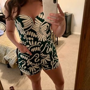 H&M Tropical Green Strapless Romper